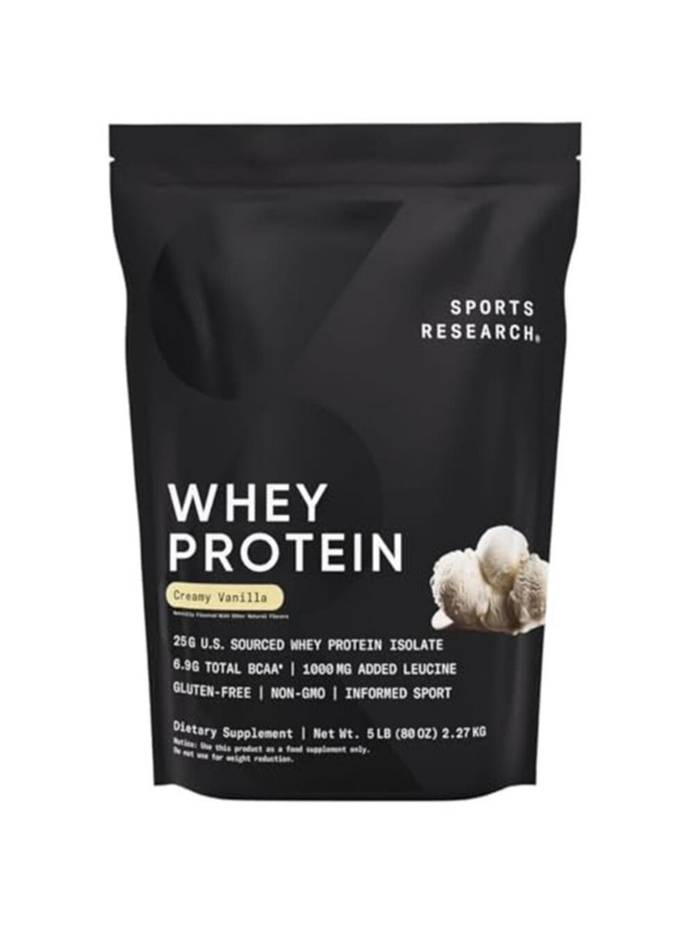 Whey Protein Isolate Powder, Creamy Vanilla (5lb Bag) - E